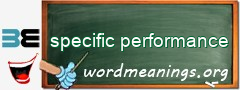 WordMeaning blackboard for specific performance